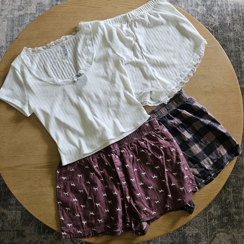 S/M Pajama Shorts Bundle VS Pink & Lulus